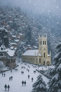 Scenic views of Shimla town in Himachal Pradesh