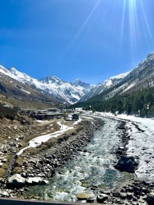 Scenic riverside in Chitkul village, Spiti Valley