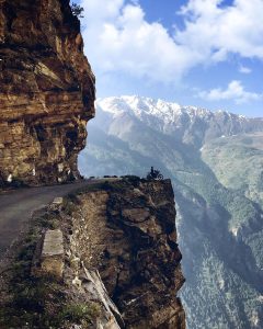 Kalpa Suicide Point overlooking Kinnaur Kailash, Himachal Pradesh